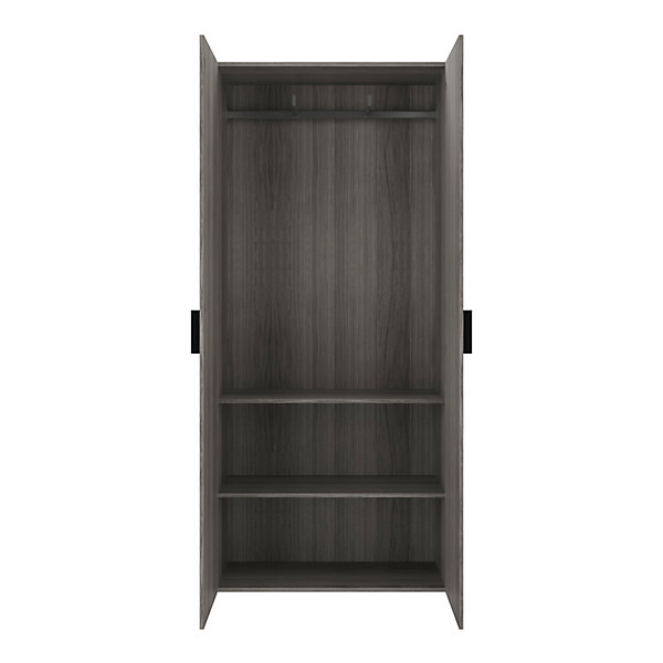 Armoire penderie portes battantes effet chêne grisé GoodHome Atomia H. 225 x L. 100 x P. 45 cm