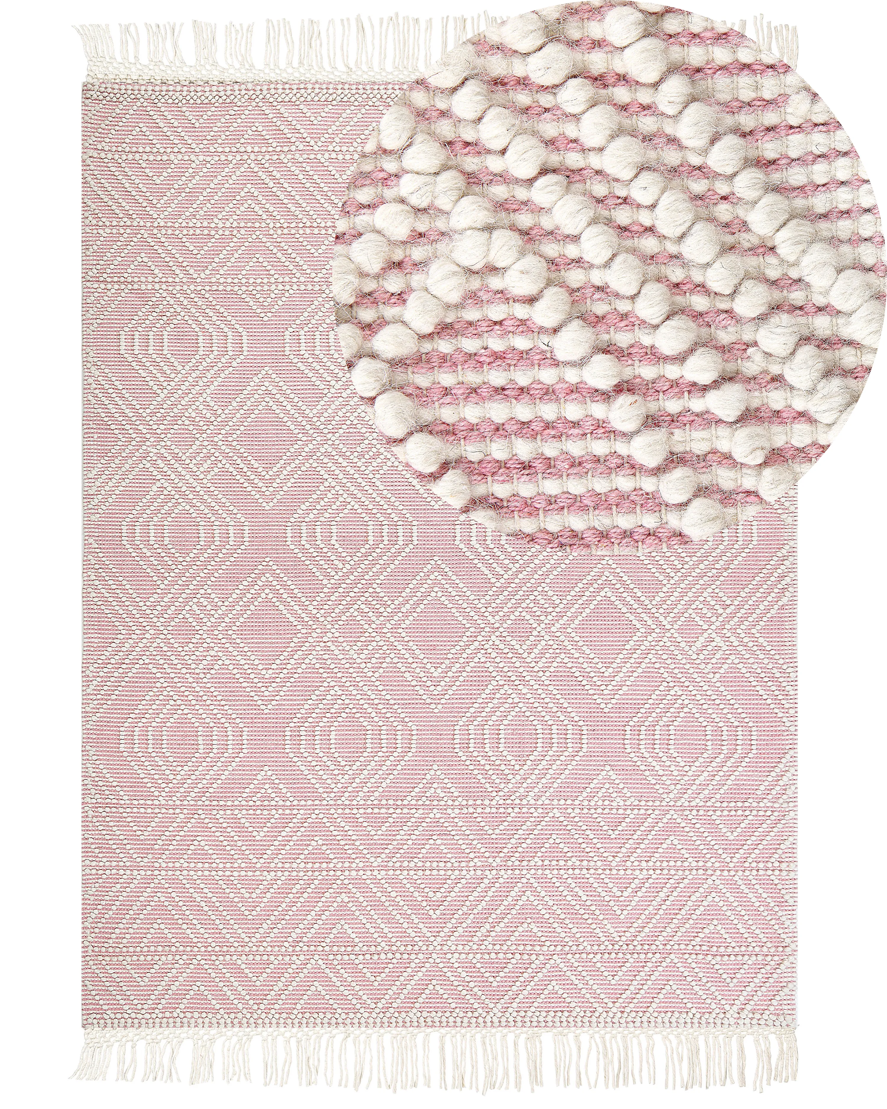 Rug ADANA Pastel Pink 160 x 230 cm Wool