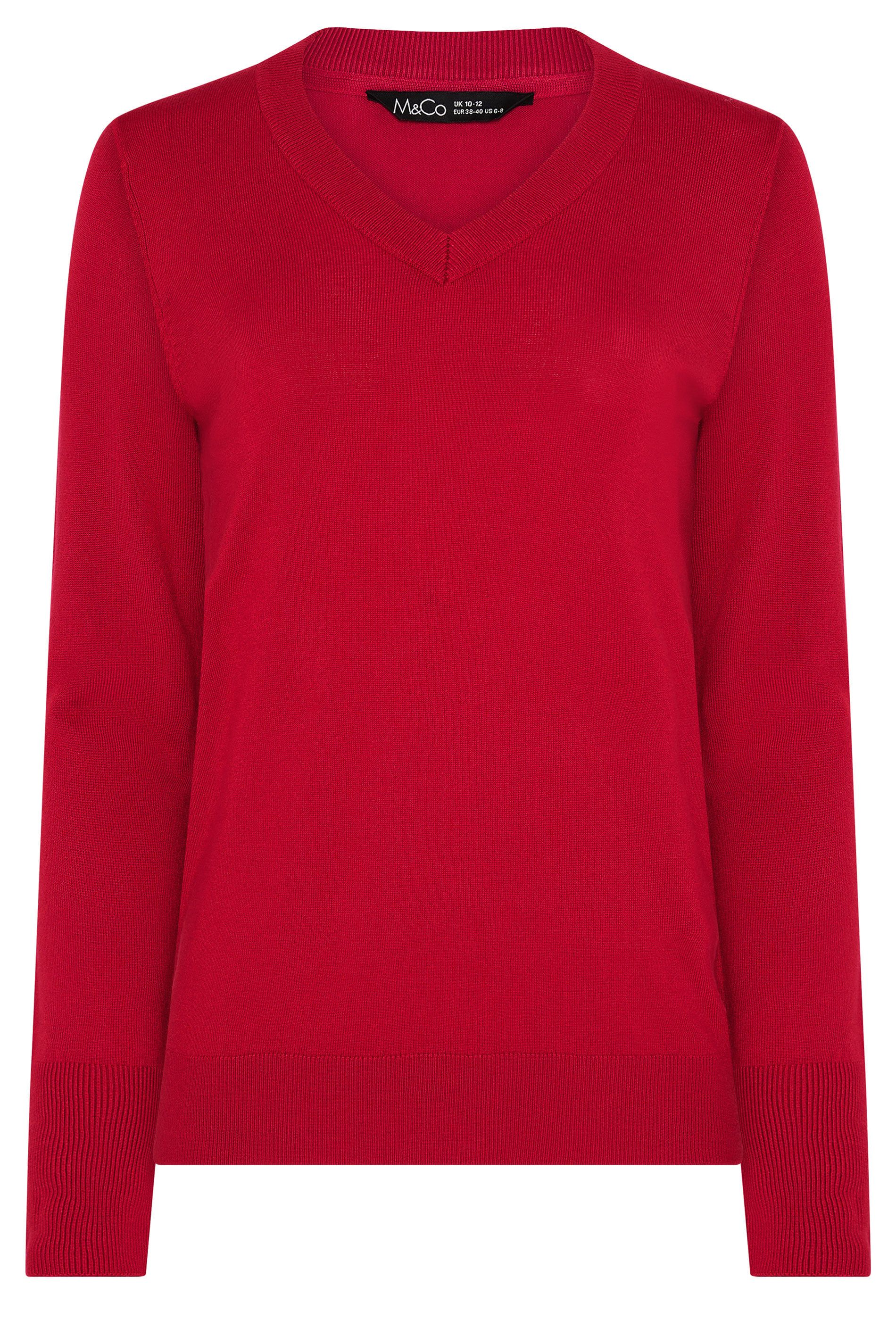 M&Co V-Neck Long Sleeve Jumper