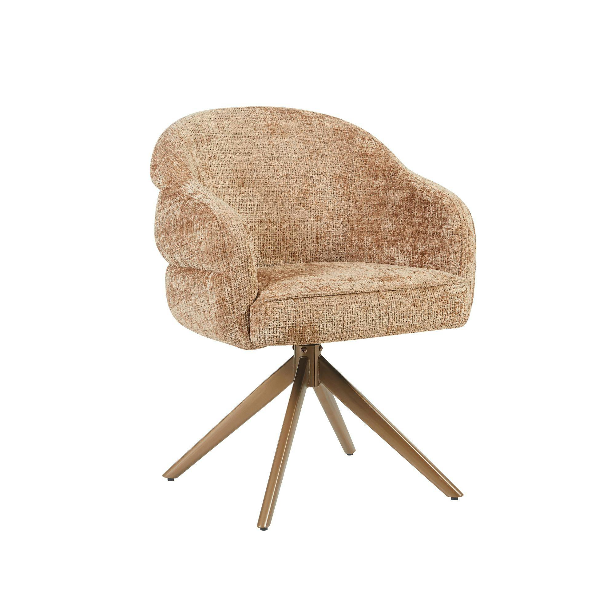 Chaise pivotante cannelle à dossier structuré (lot de 2) CORTINA