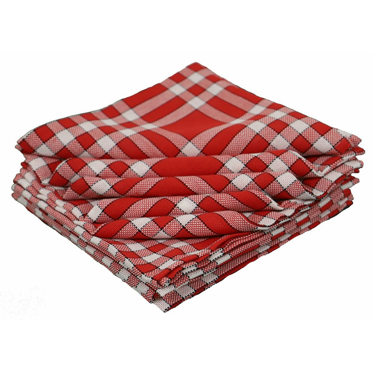 LOT DE 10 NELLY - Lot de 10 serviettes de tables en coton rouge
