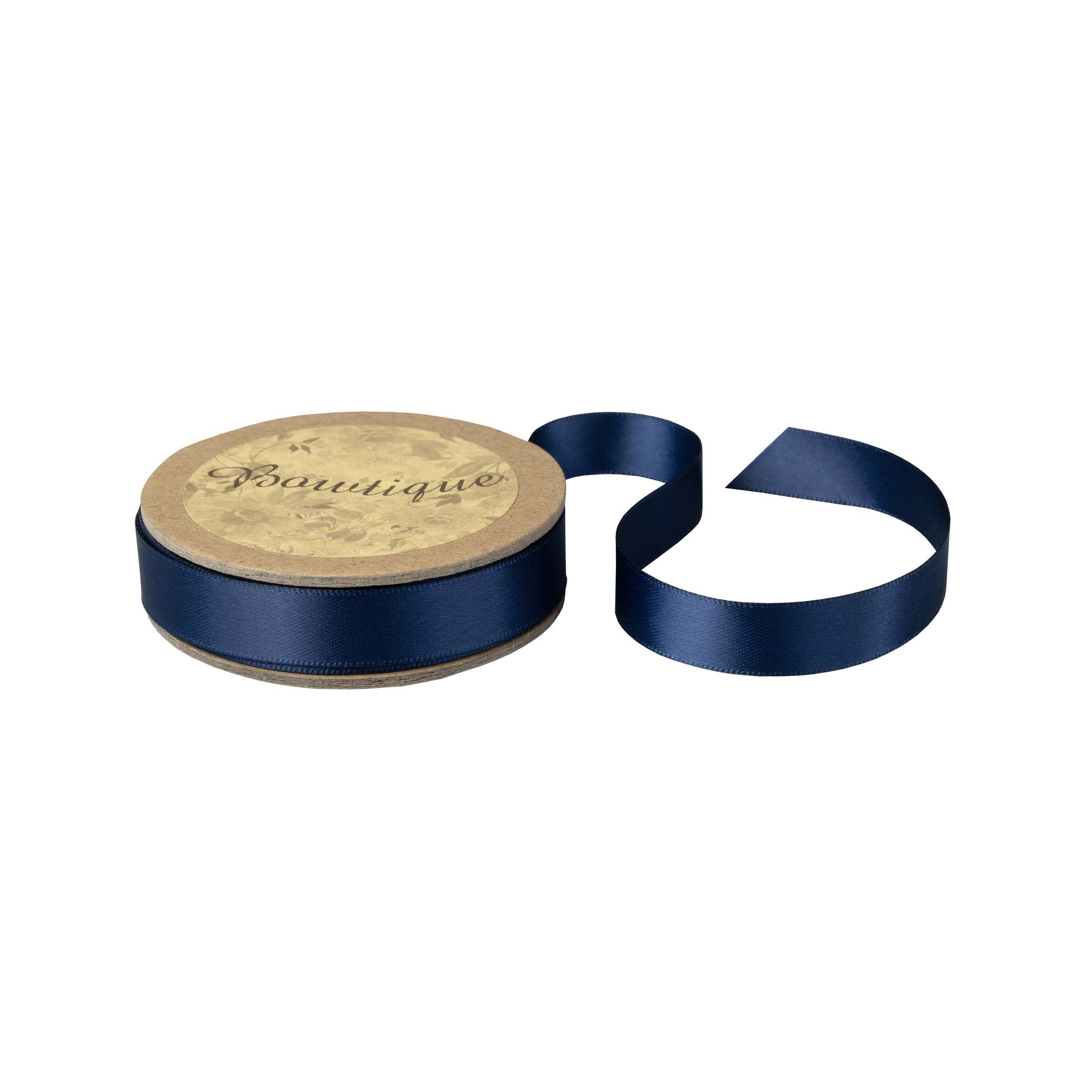 Navy Blue Double-Faced Satin Ribbon 12mm x 5m