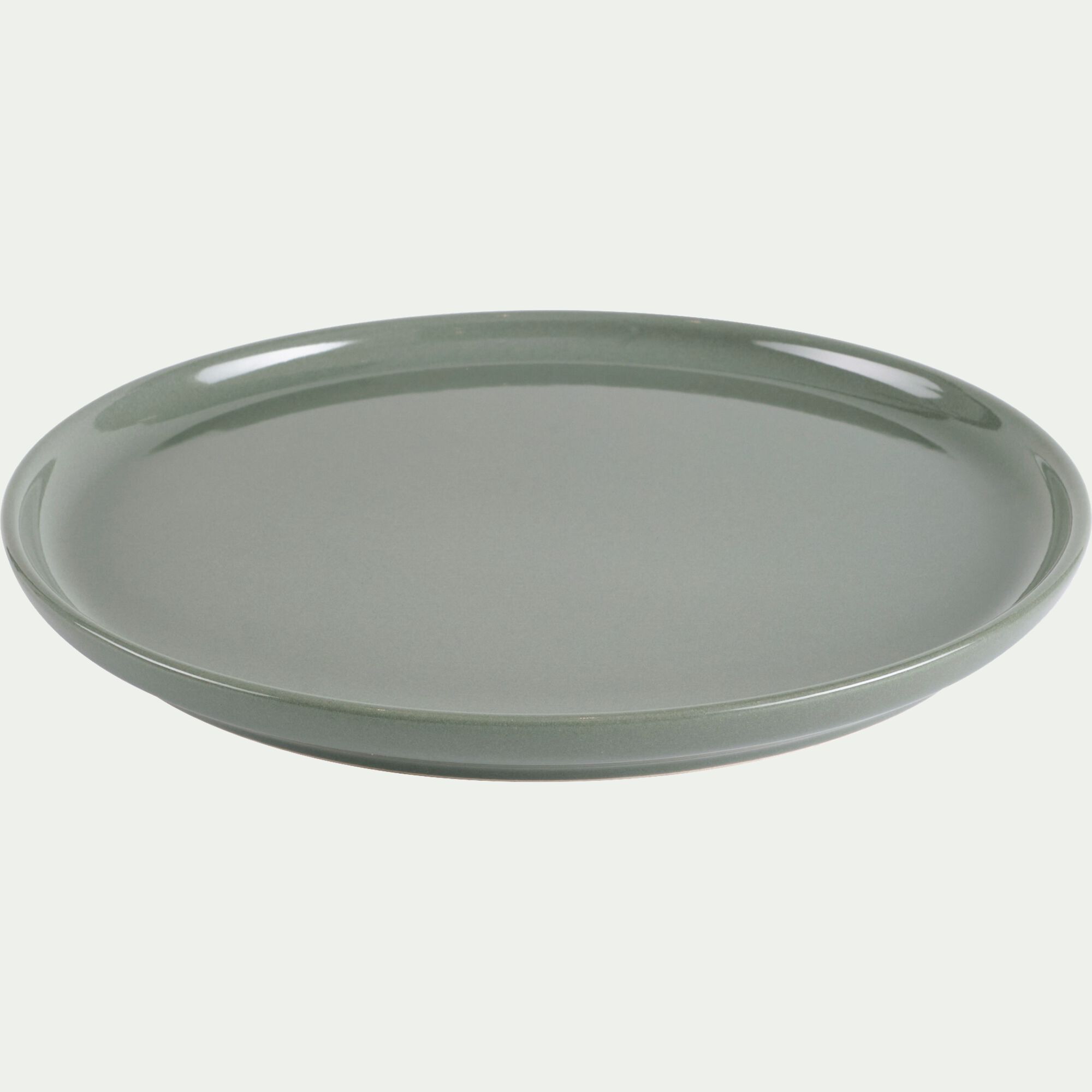 SELMA - Assiette à dessert en faïence D22,3cm - vert cèdre