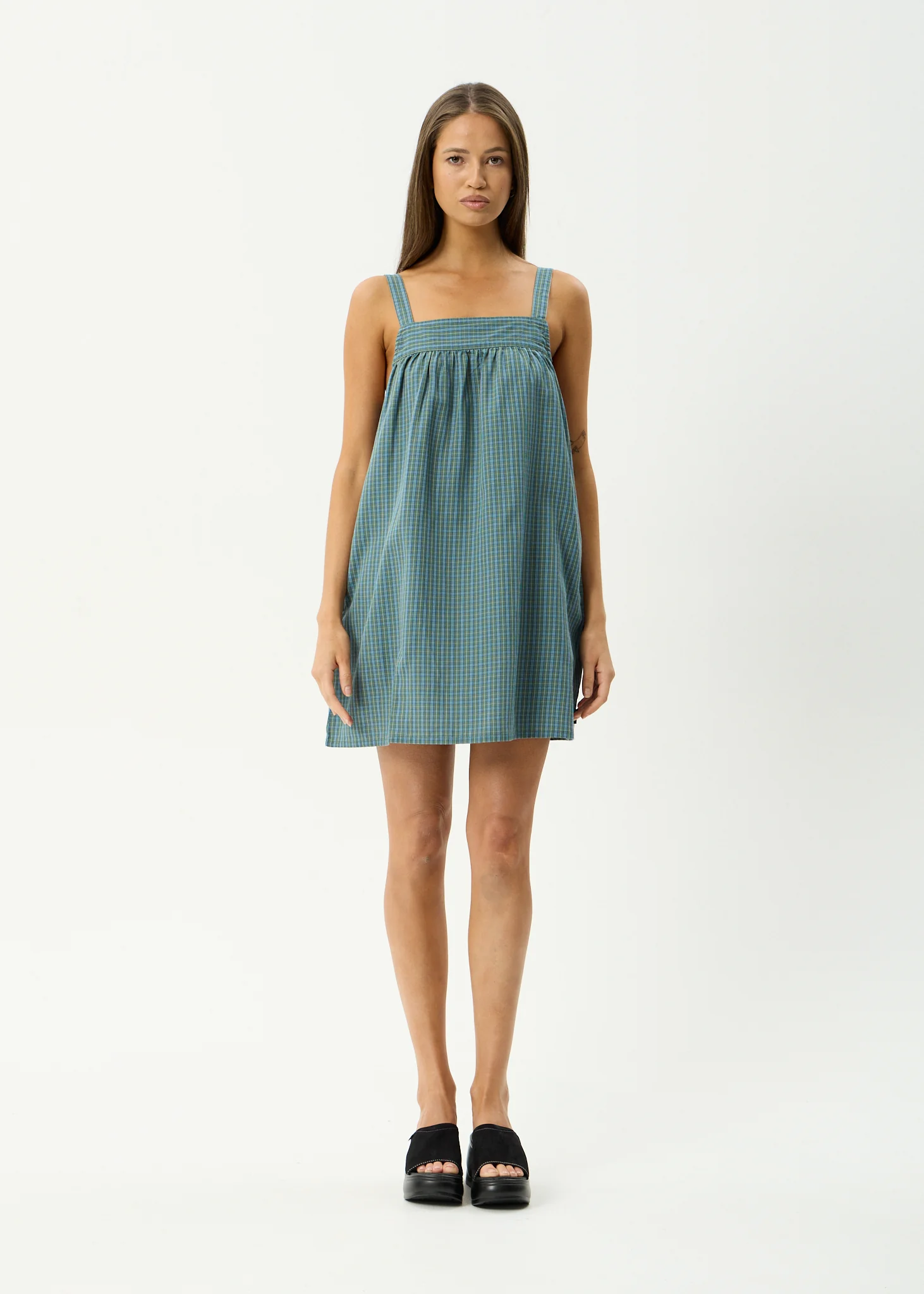 AFENDS Womens Voyager - Mini Dress - Deep Olive Voyager
