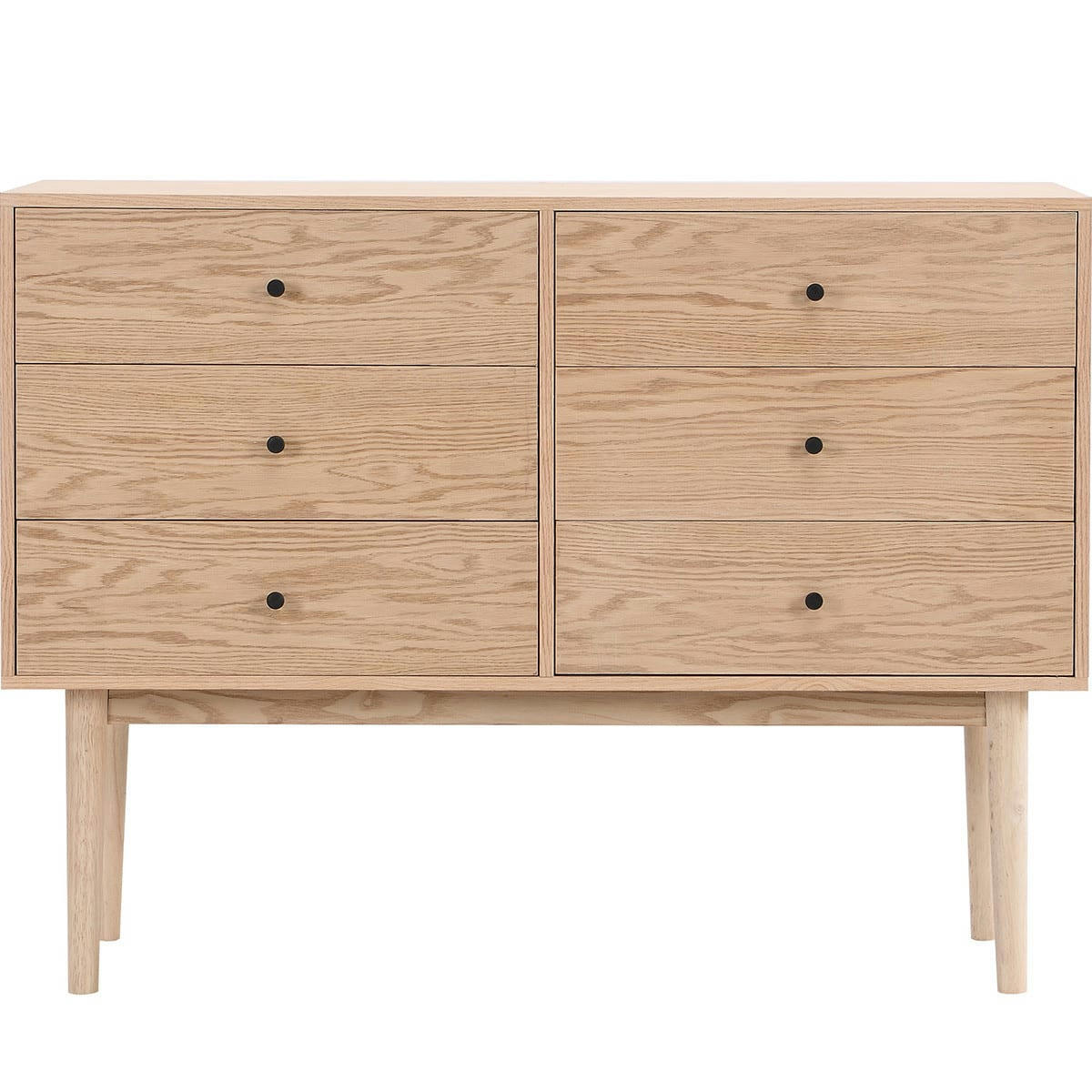 LISA - Commode 6 tiroirs en bois 120 cm