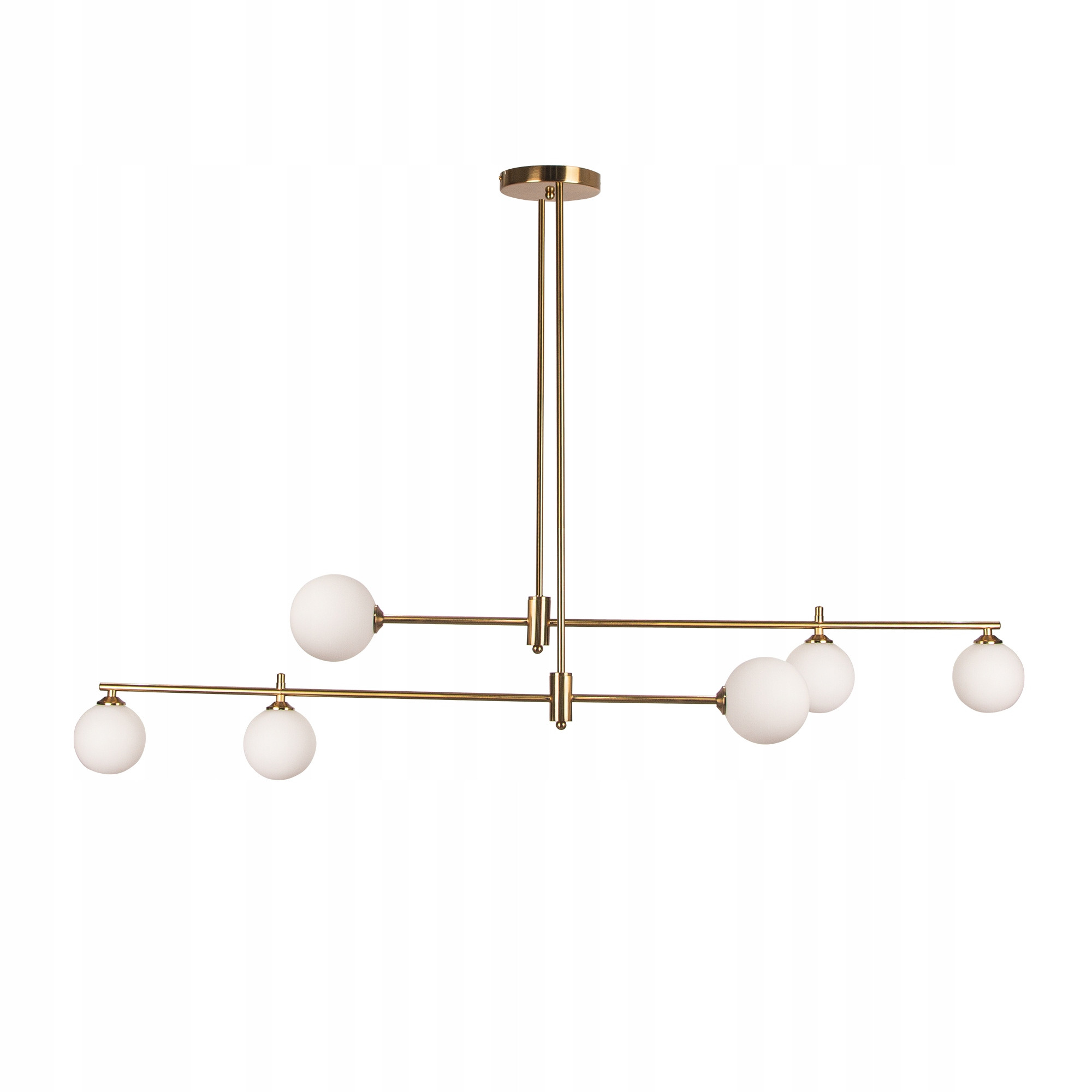 Lampa Sufitowa Wisząca Do Salonu Złota 6 Kul Szklanych