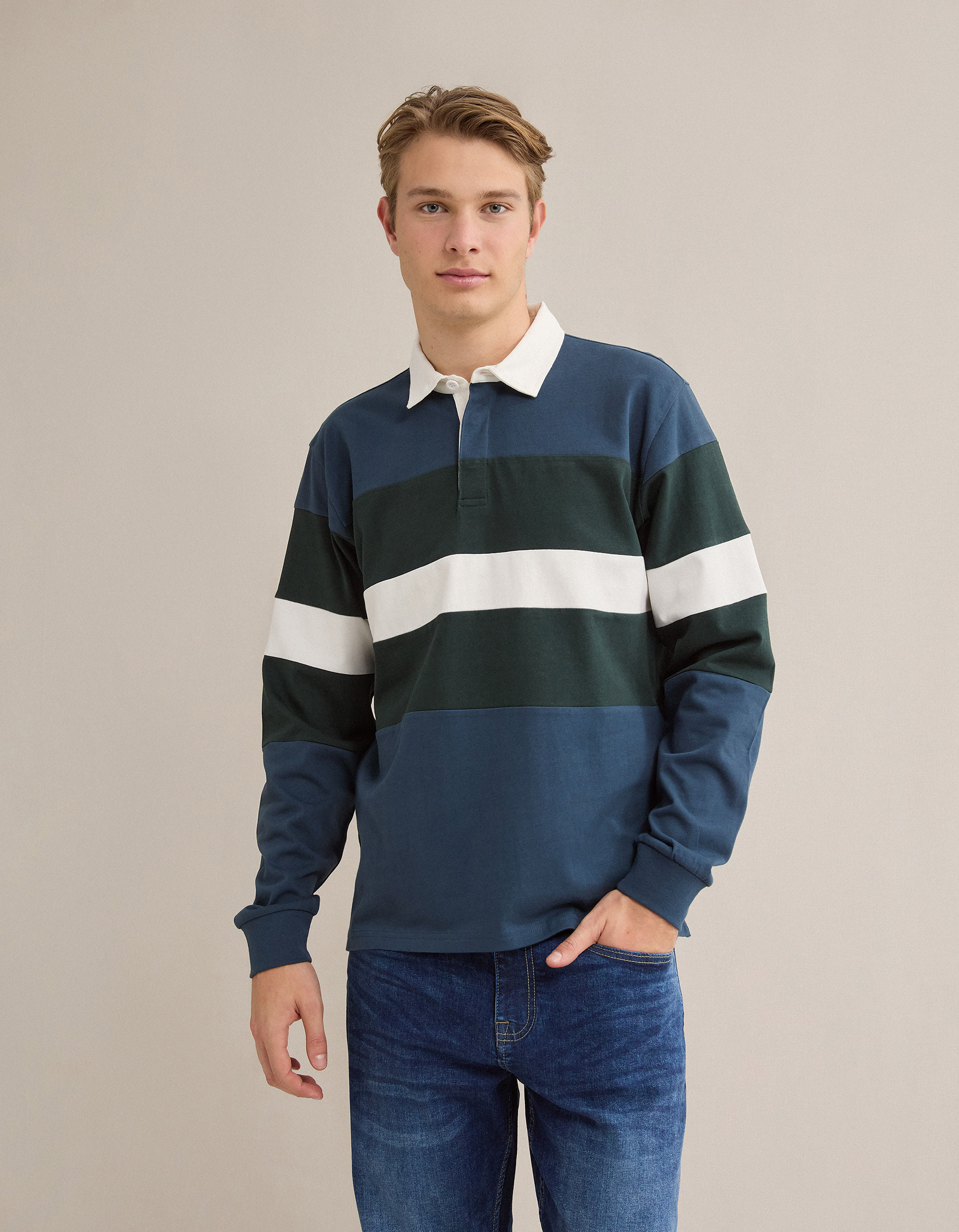 Polo Jersey, Homem, Azul Escuro