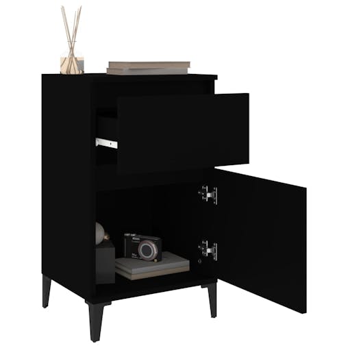 NNEVL Bedside Cabinets 2 pcs Black 40x35x70 cm