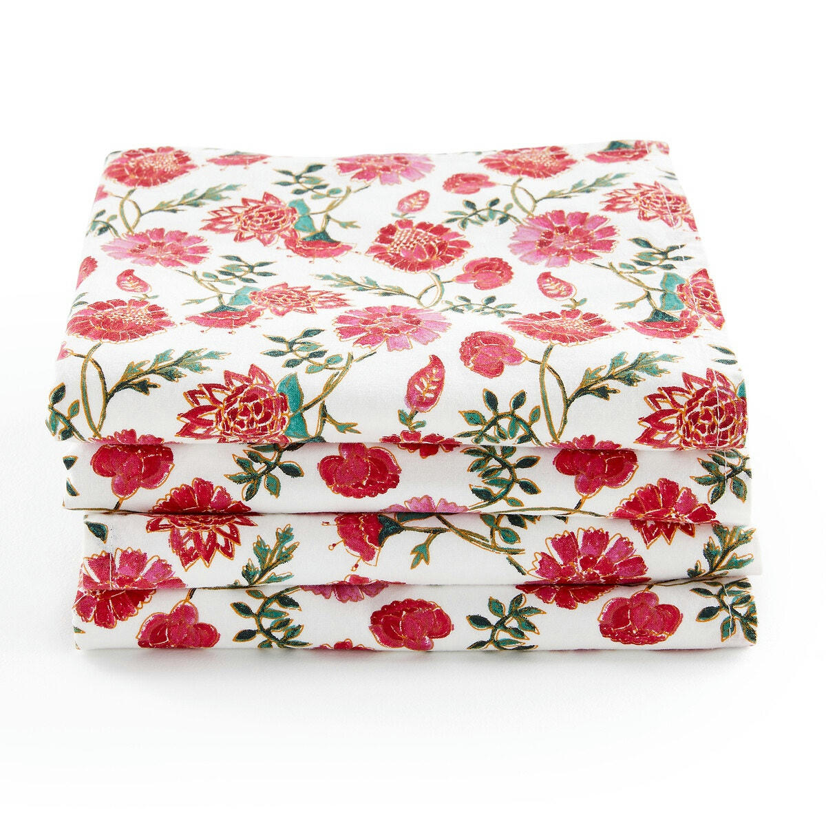 Lot de 4 serviettes de table coton lavé, Bhojan