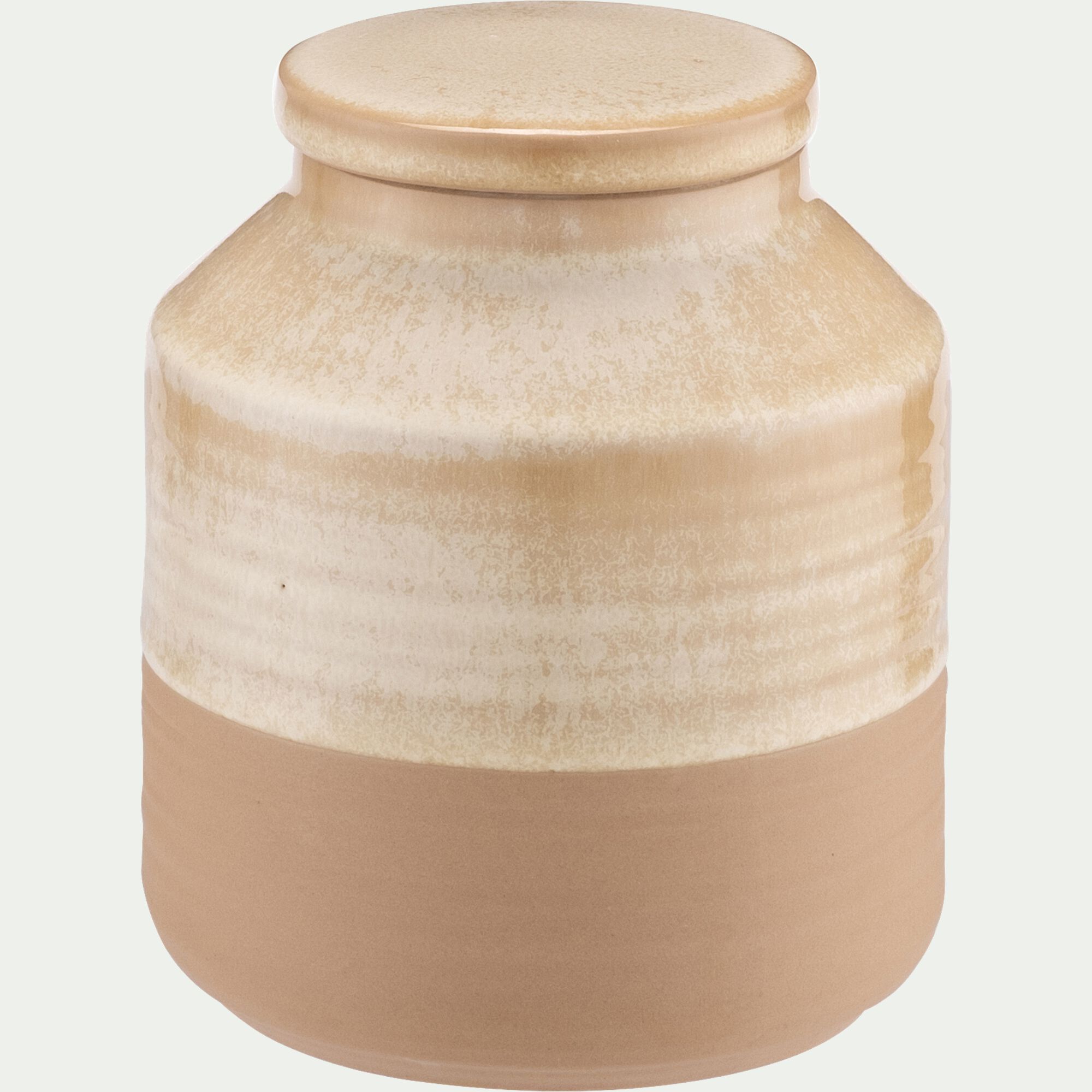BOCARA - Bocal avec couvercle 0,75L en grès - beige