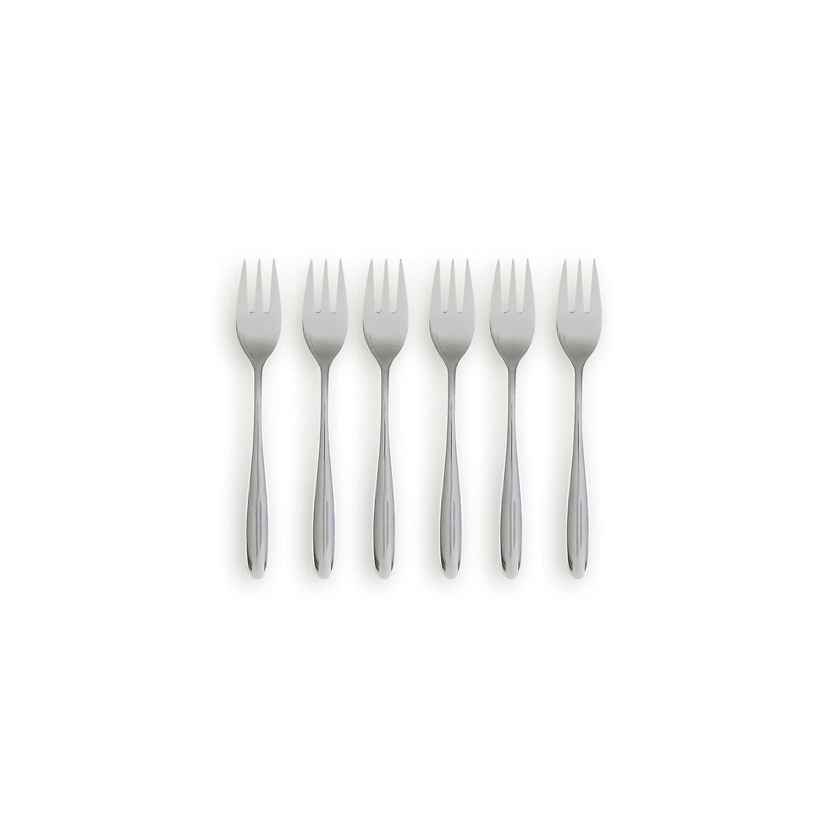 Lot de 6 fourchettes à gateaux, inox Ebano