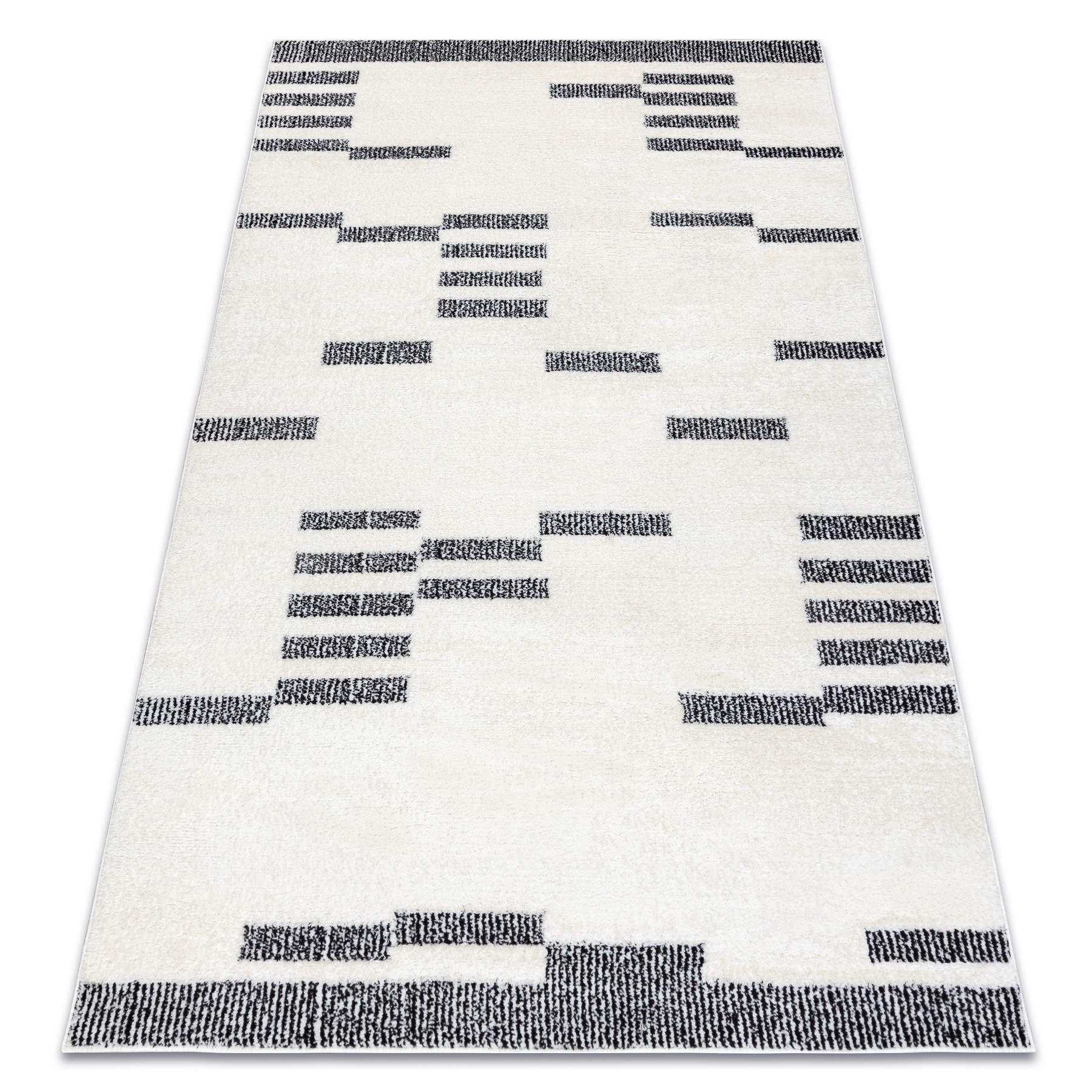 Dywan MODE 8511 geometryczny krem / czarny 80x150 cm