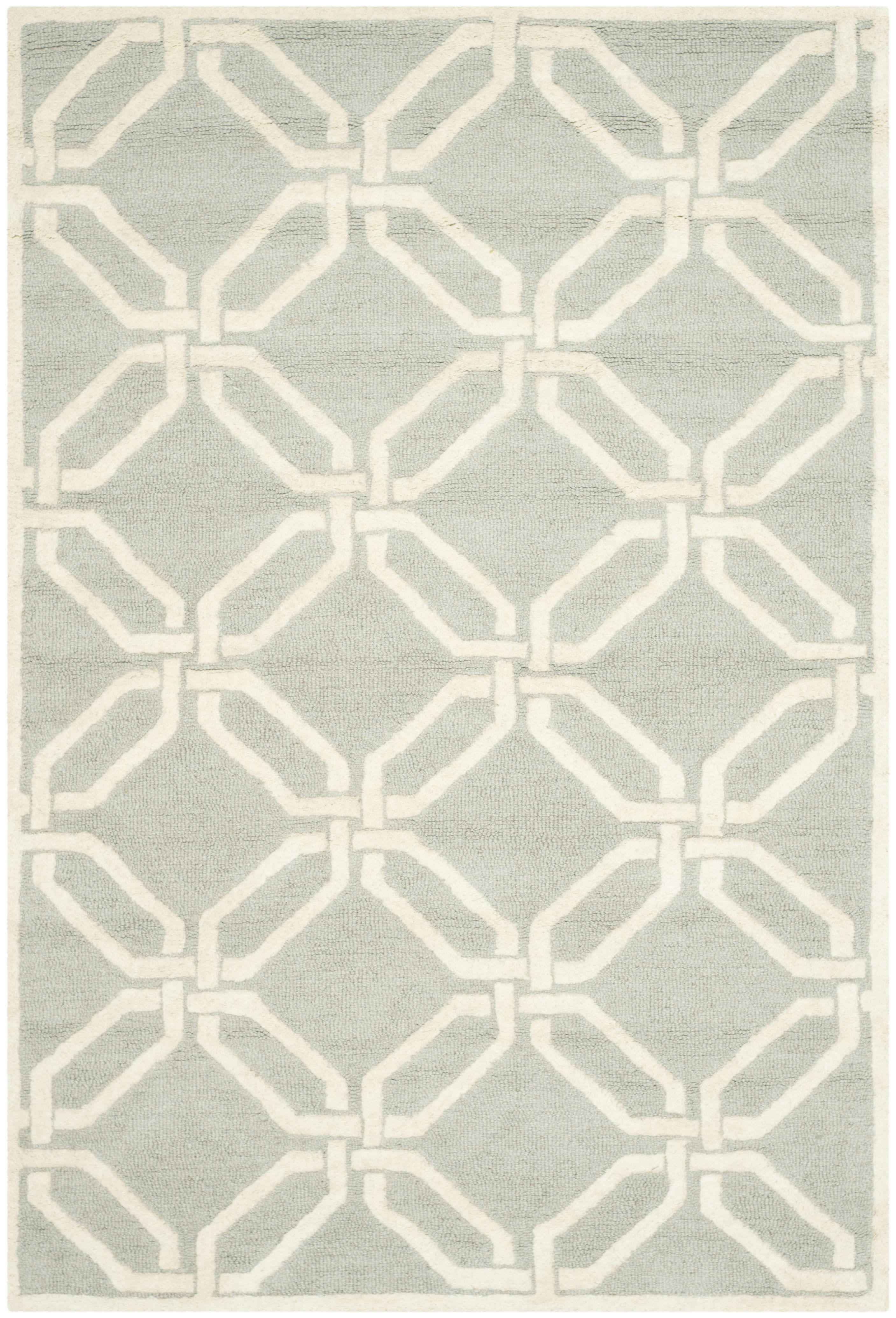 CAMBRIDGE - Tapis de salon interieur en gris clair & ivoire, 122 x 183 cm