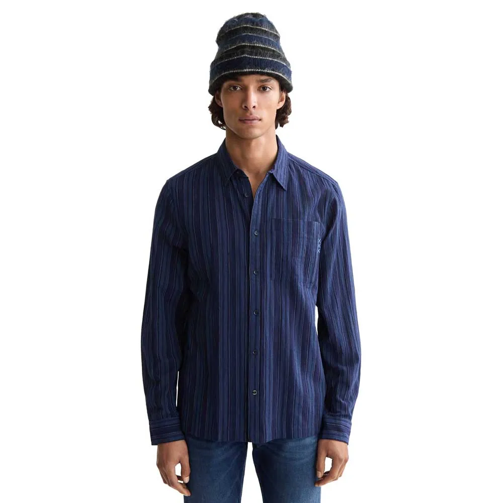 Scotch & Soda Textured Stipe long sleeve shirt