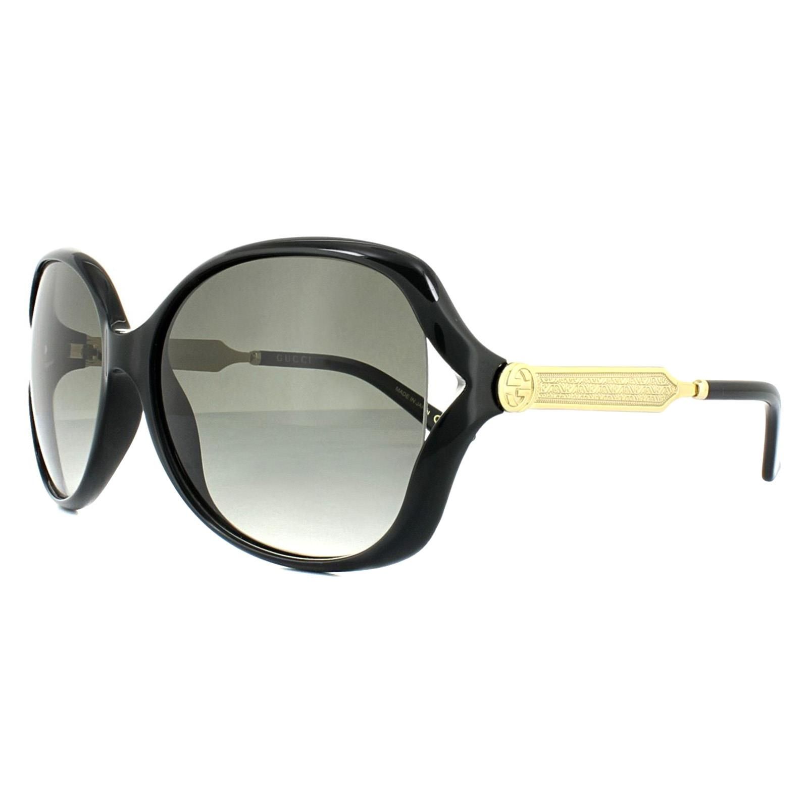 Gucci Fashion Black Gold Grey Gradient Sunglasses
