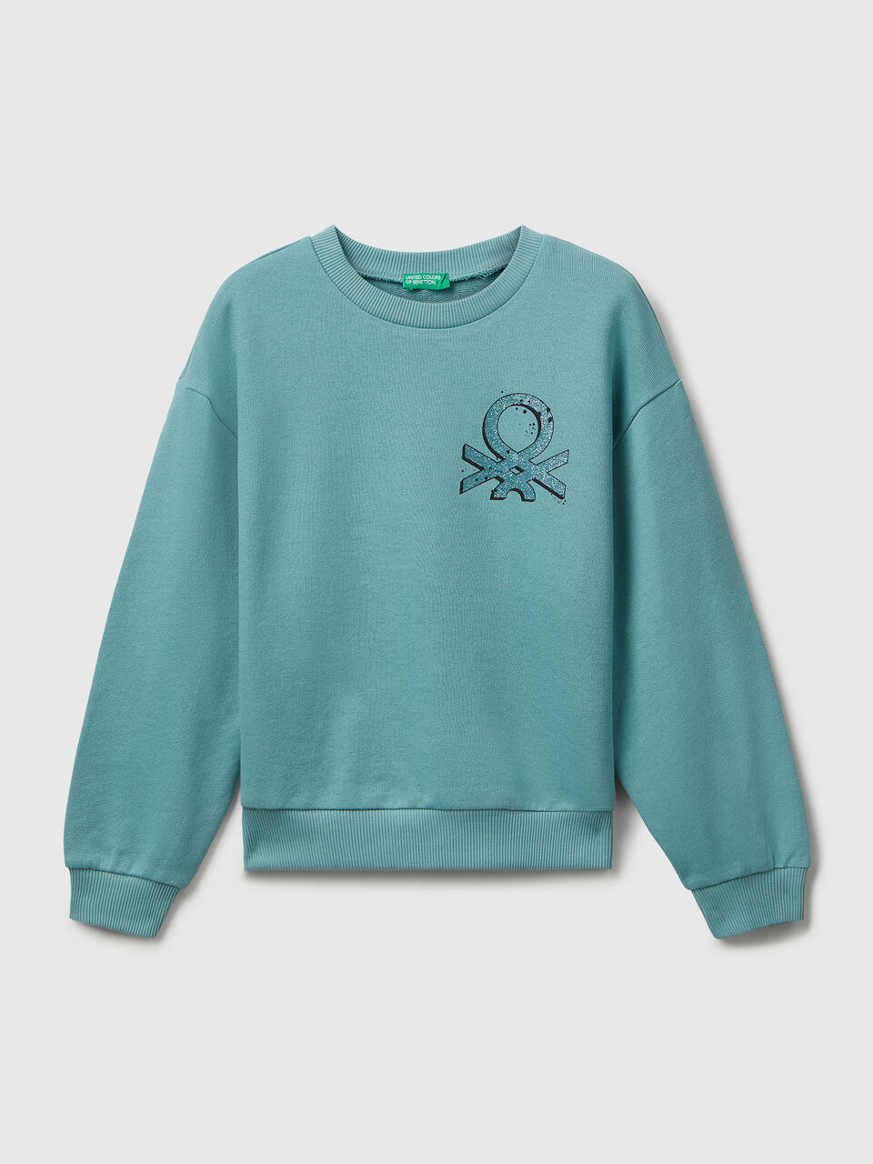 Sweatshirt with glittery logo print