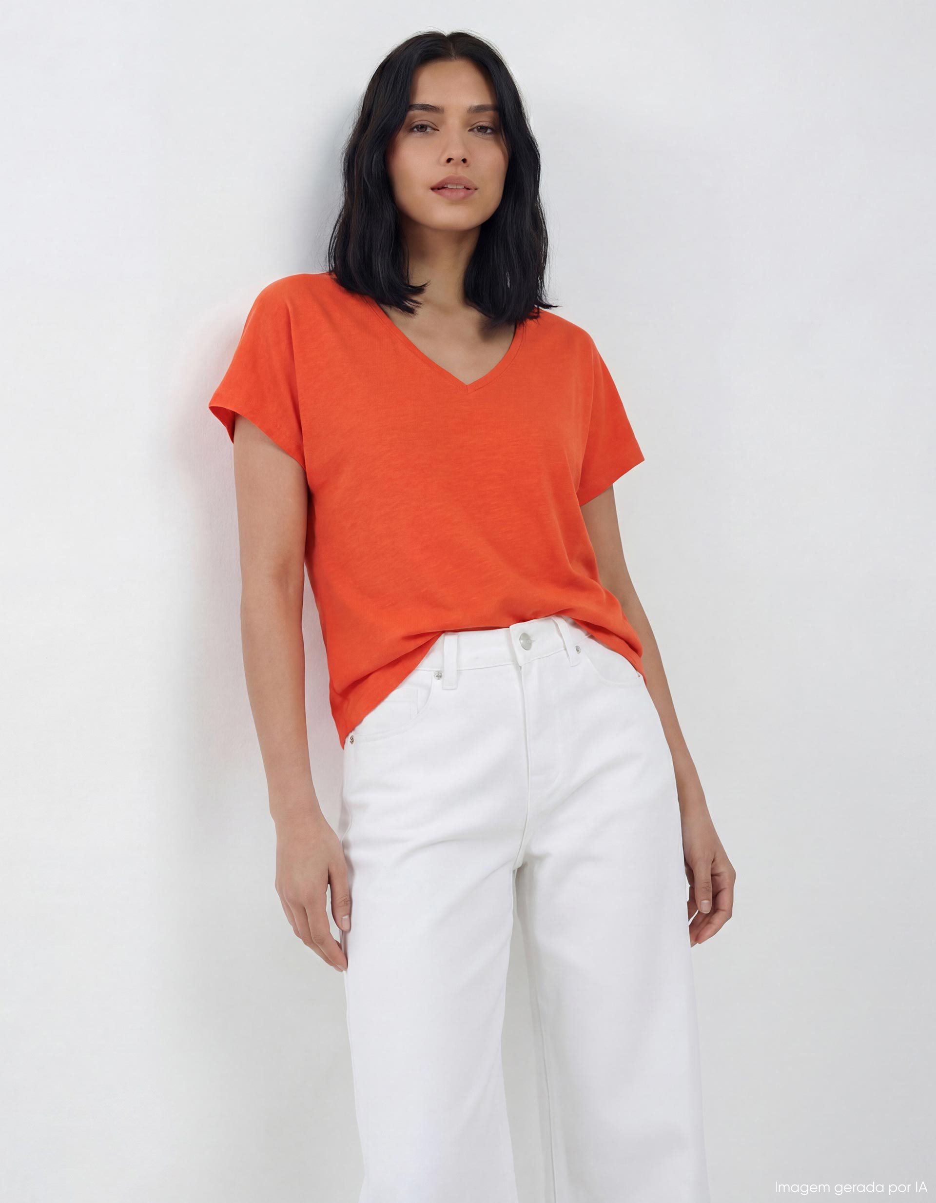 T-shirt, Mulher, Laranja