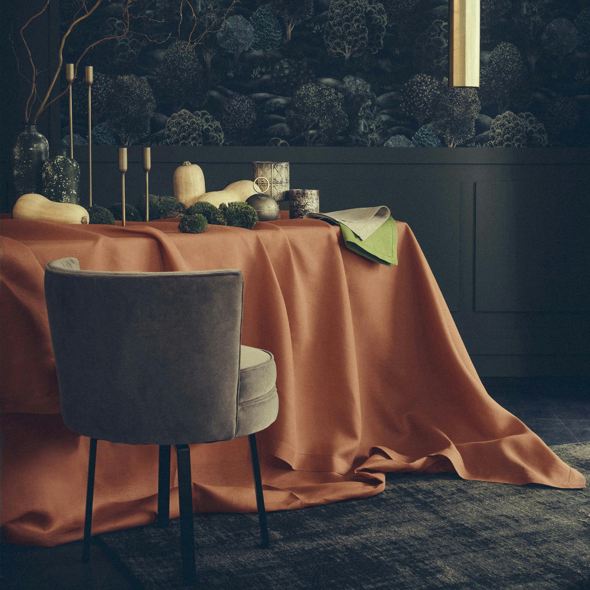 FLORENCE - Set de table en lin marron cuivre 37x50