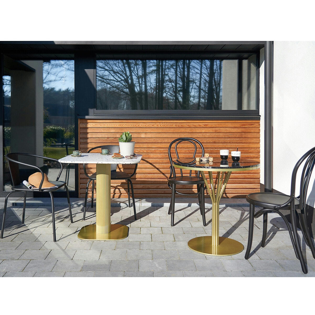 Lot de 2 fauteuils métal acier jardin, Oblice