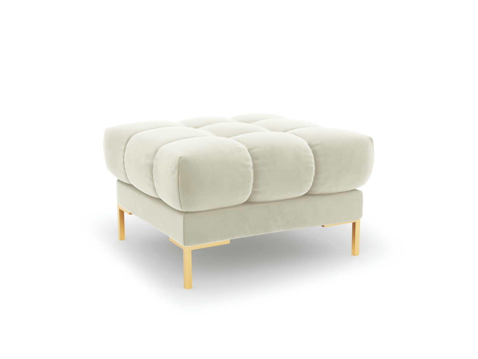 MAMAIA - Pouf 1 place en tissu velours beige clair