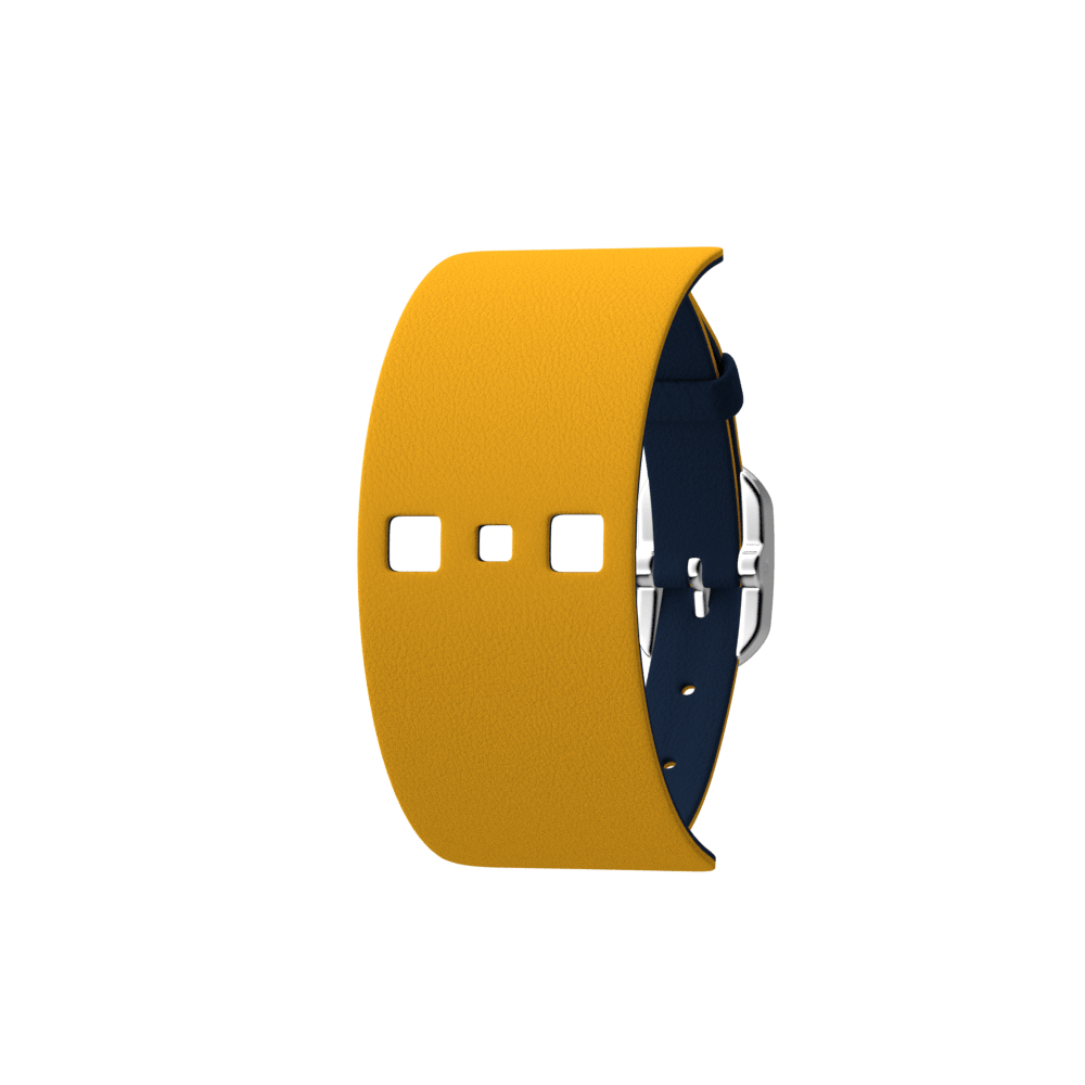 Bracelet Cuir Sun / Marine, boucle argentée