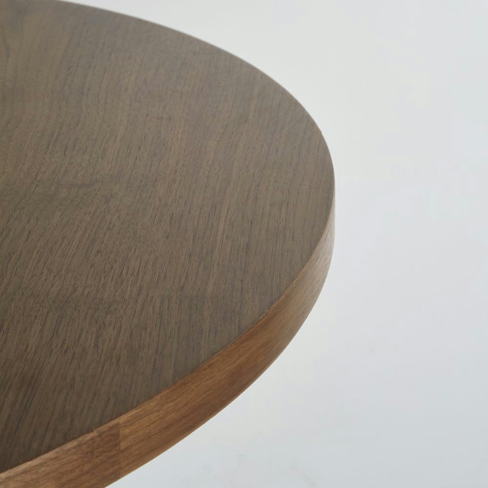 Element Business - Plateau de table professionnel rond effet noyer 2/4 personnes D70