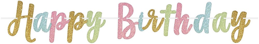 Glitter Happy Birthday Letter Banner