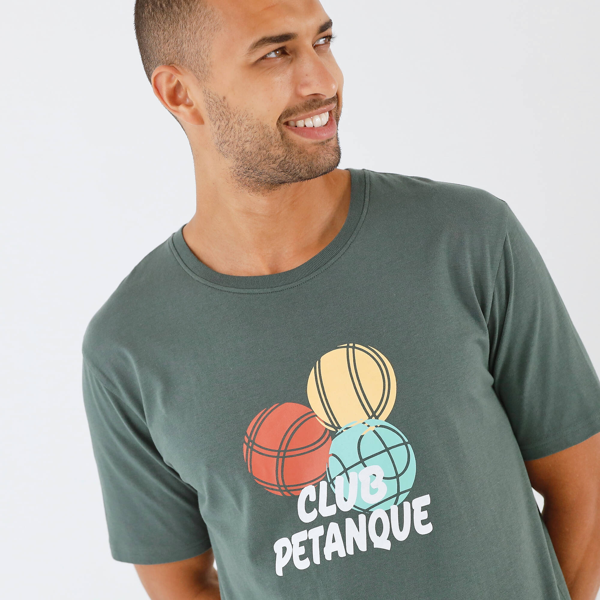 Pyjama short message motif pétanque manches courtes