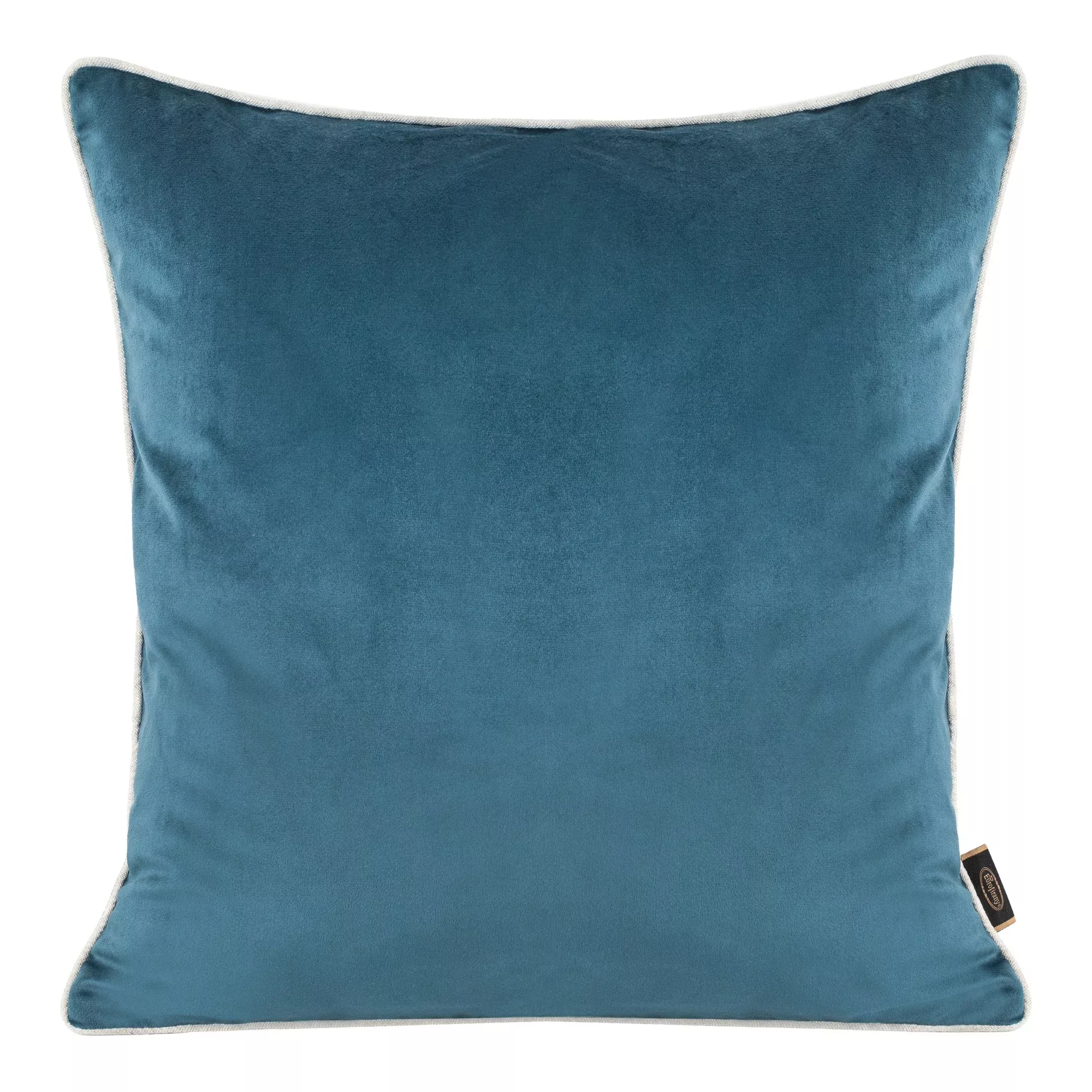 Poszewka na poduszkę 45x45 cm welwetowa kolor niebieski, jasnoszary, dwustronna z wypustką na brzegach VELVET 57 Eurofirany Premium