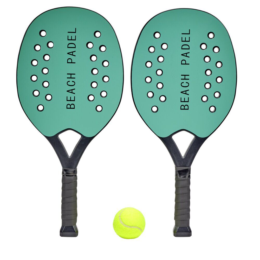 Raquette de plage padel plastique x2 avec 1 balle caoutchouc (3 pièces)