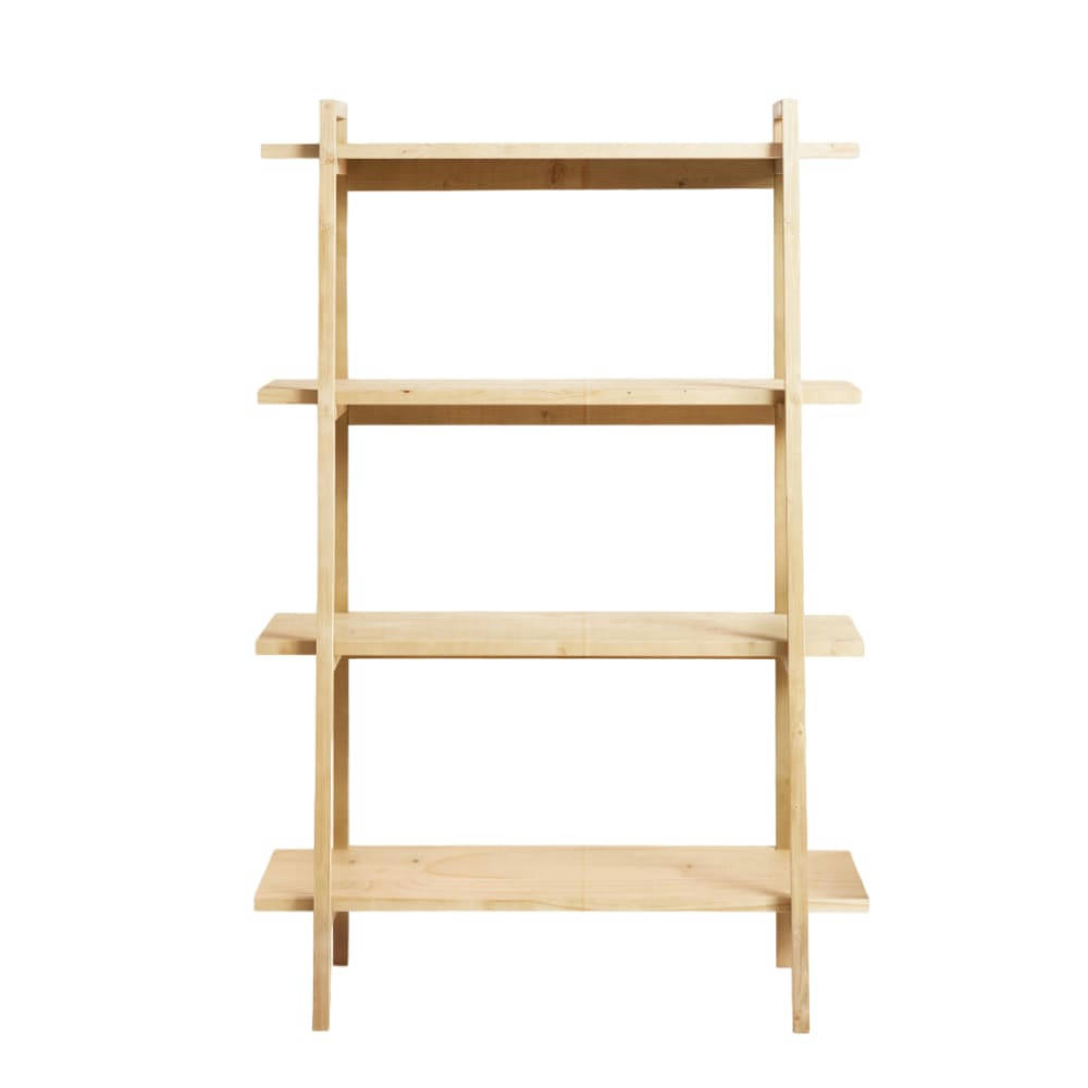 MARLENE - Bibliothèque en bois d’épicéa en couleur beige