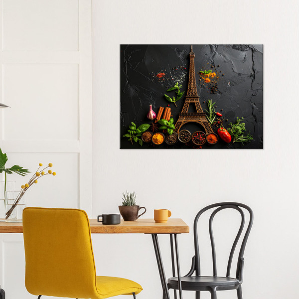 Obraz do kuchni restauracji baru jadalni, Wieża Eiffla Przyprawy 30x20