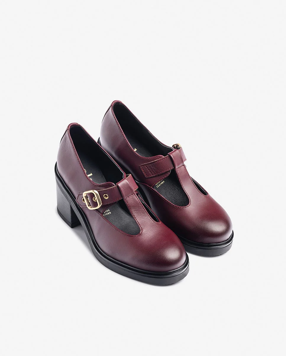 Zapato de tacón ELLA-003 burdeos
