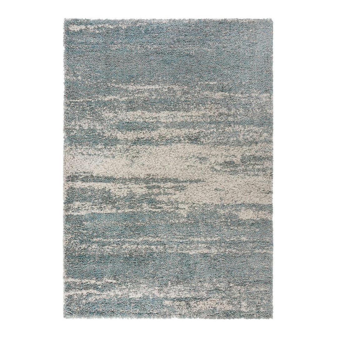 REZA - Tapis géométrique design en polypropylène bleu 160x230