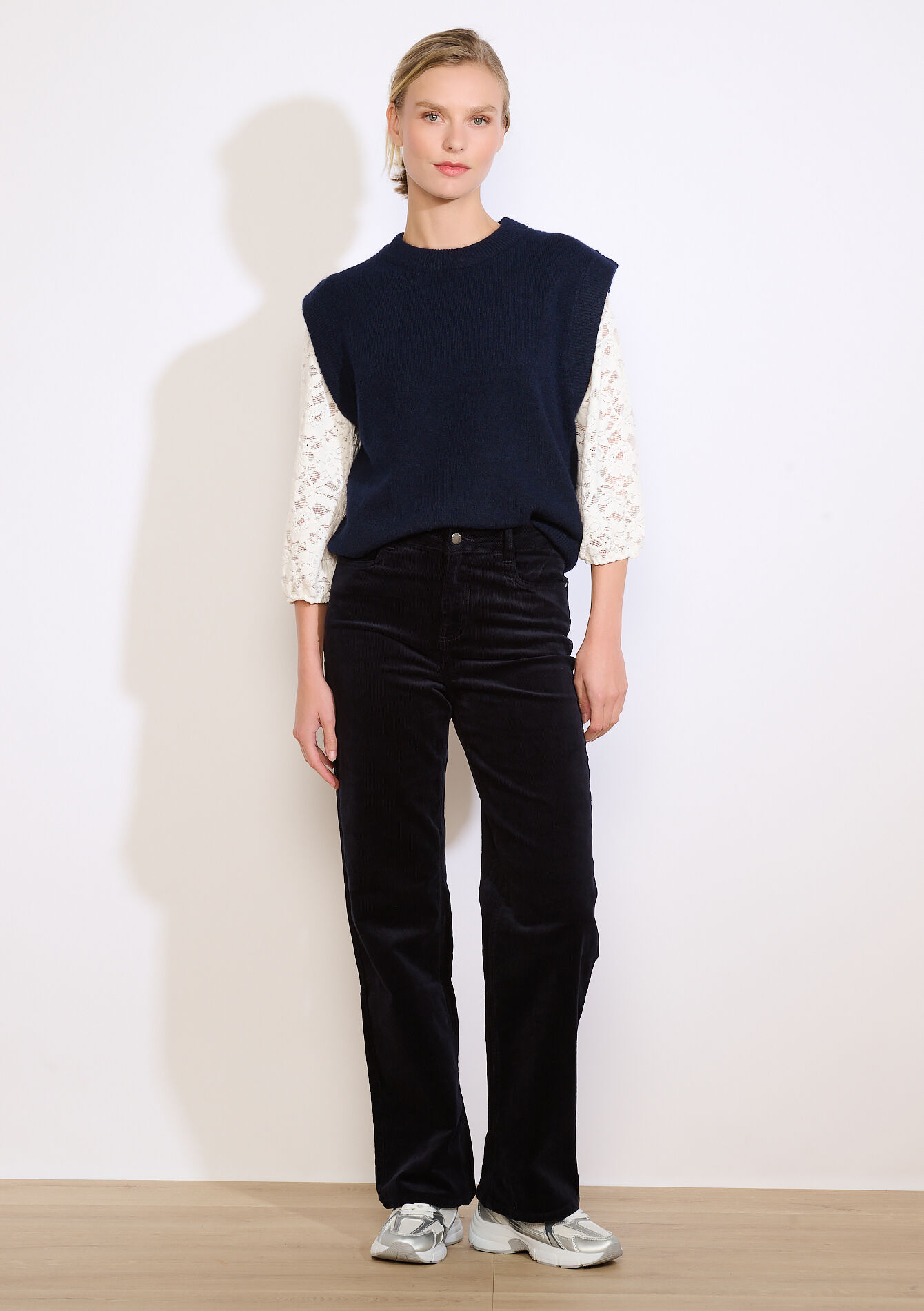 Rechte ribfluwelen broek