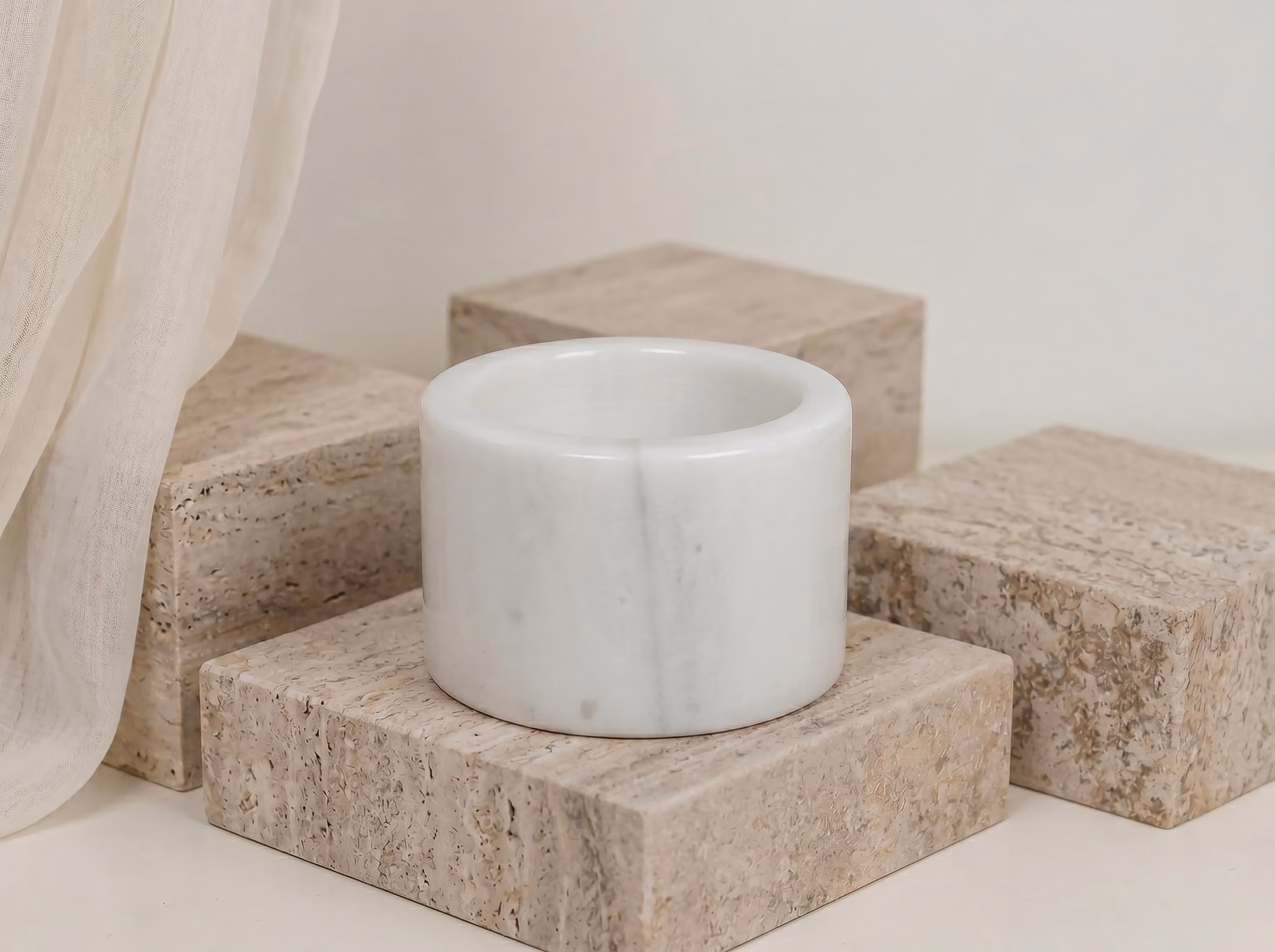 Natural Marble Incense Holder, Minimalist Stone Organizer, Elegant Home Decor