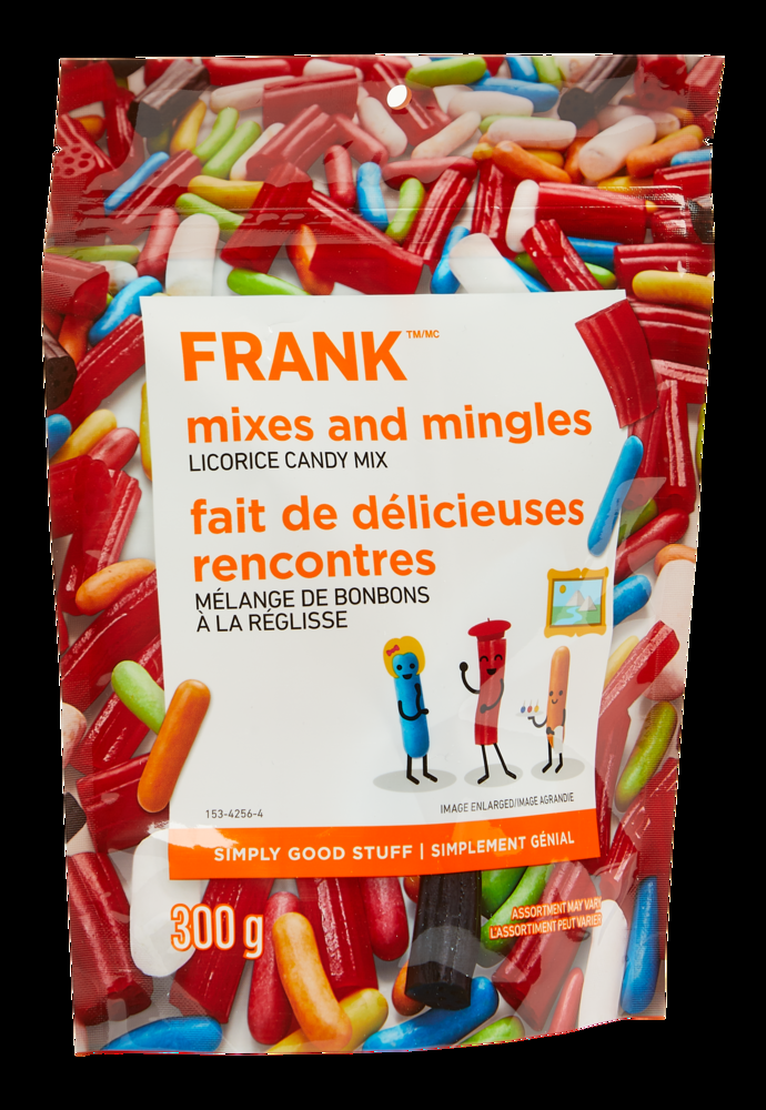 FRANK All Natural Colourful Licorice Bites, Twists, Comfits and Chalks Candy Mix, 300-g
