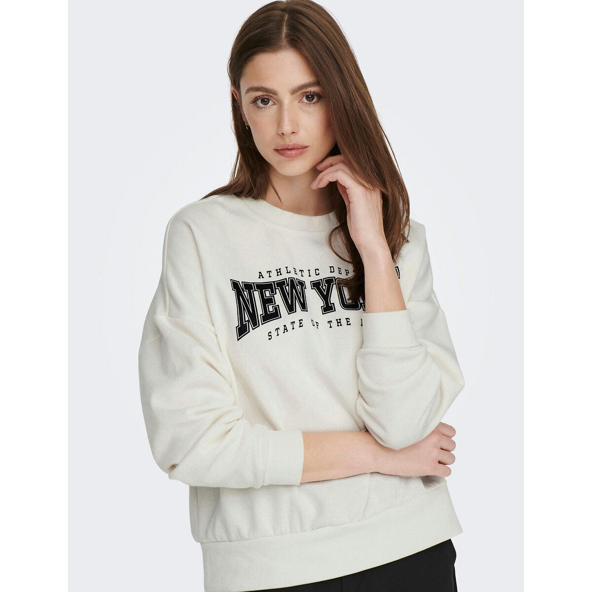 Sweat col rond, motif devant