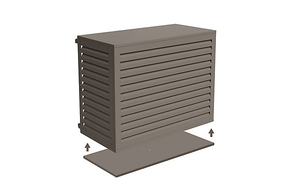 Cache clim aluminium taupe Aneto avec face inférieure - taille M