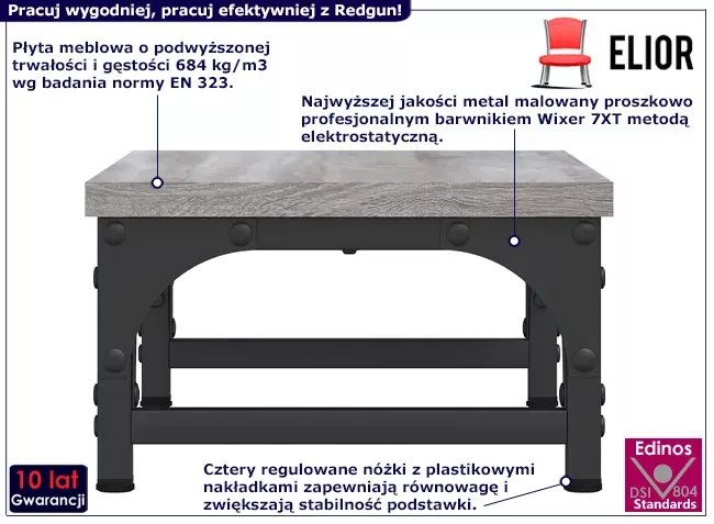Półka na biurko pod monitor szary dąb - Xyax