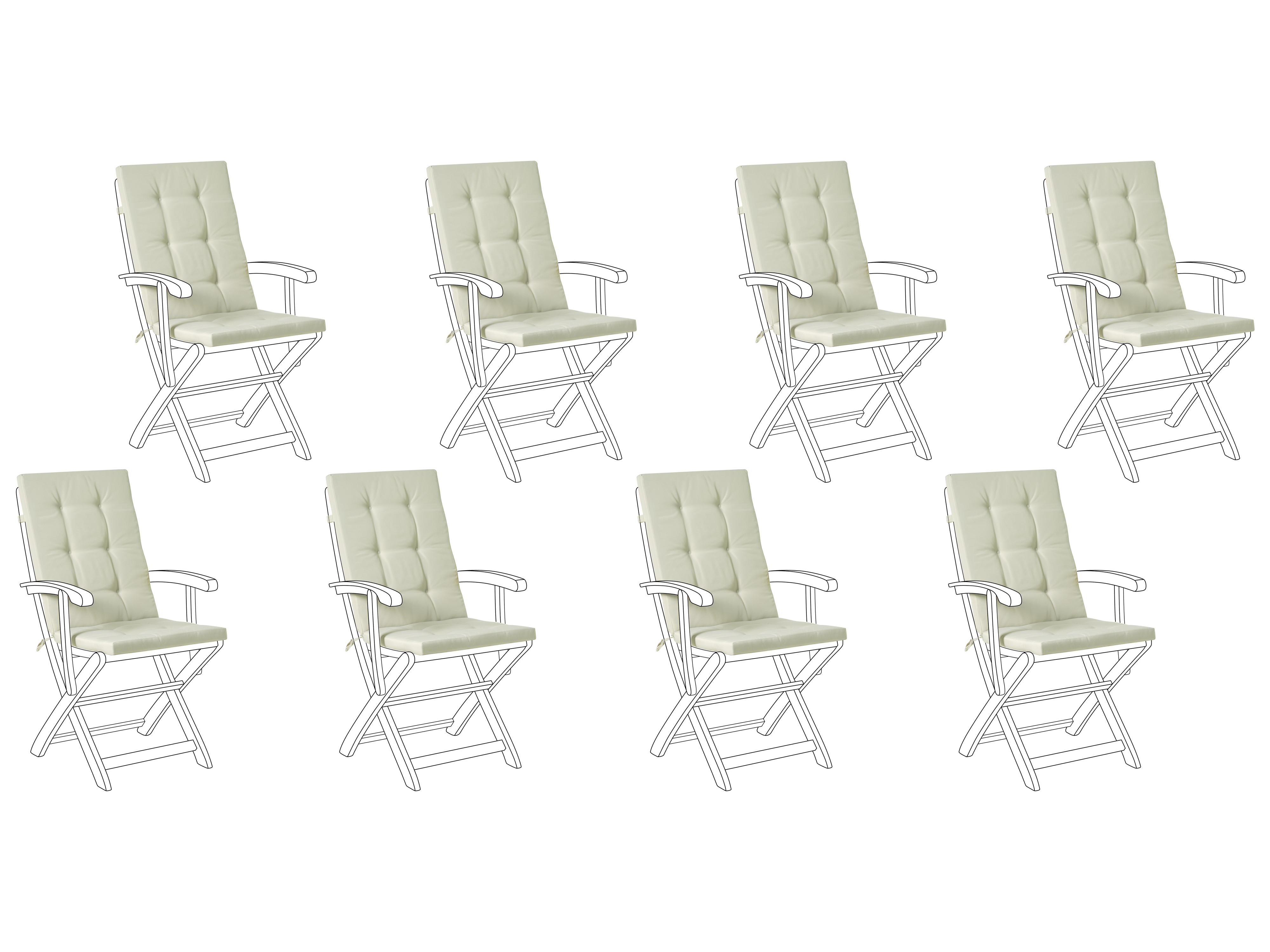 Set of 8 Back/Seat Cushions MAUI PREMIUM Light Green