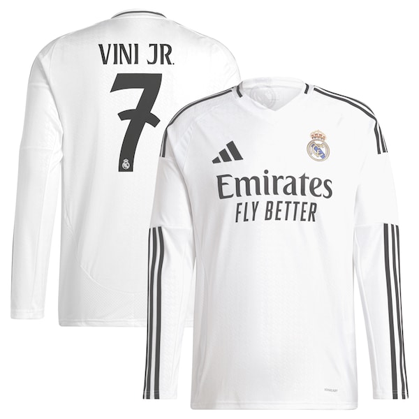 Vini Jr. Los Merengues adidas 2024/25 Home Replica Long Sleeve Player Jersey - White