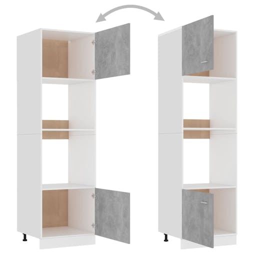NNEVL Microwave Cabinet Concrete Grey 60x57x207 cm Chipboard