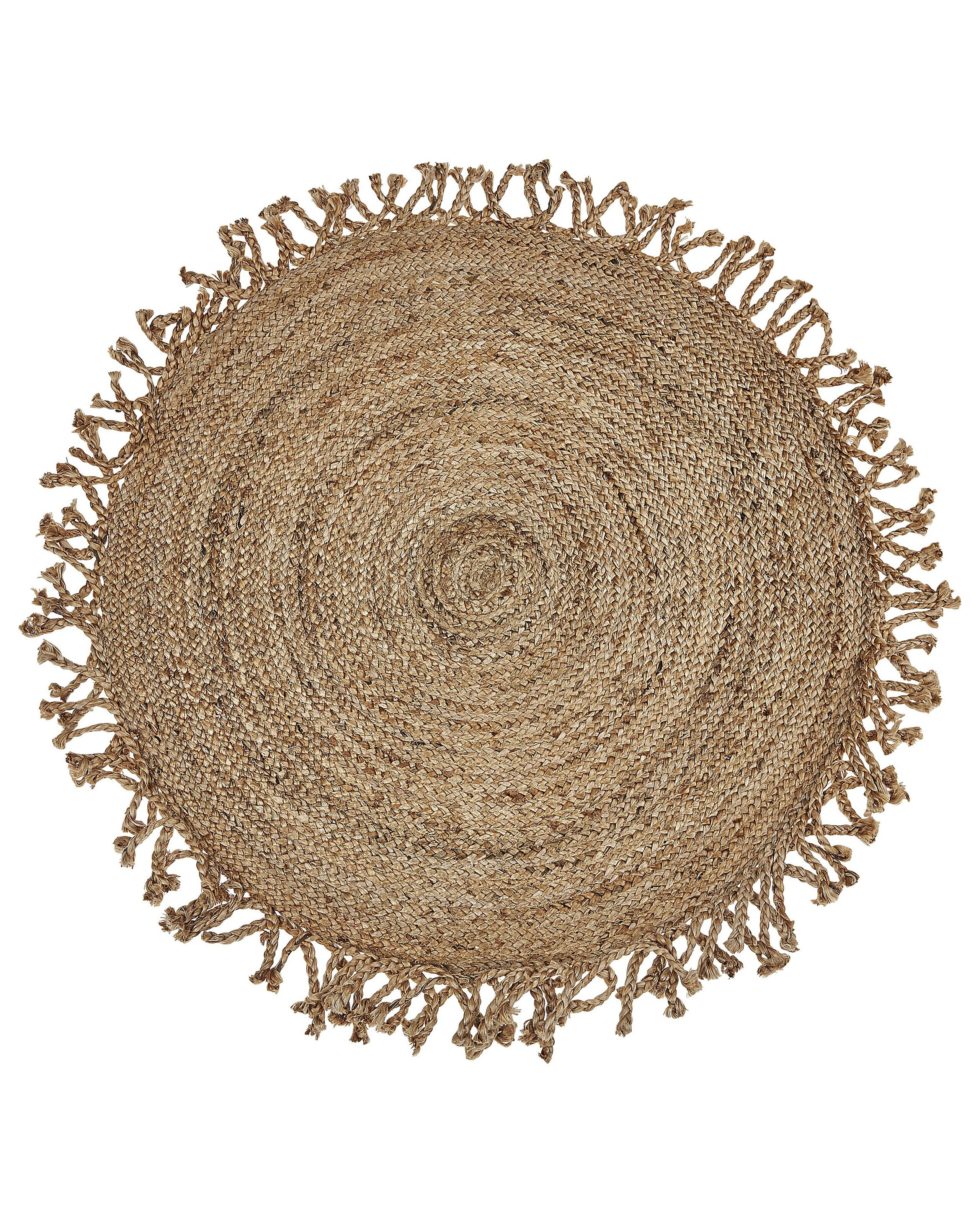 Dywan boho okrągły ø120 cm beżowyz juty