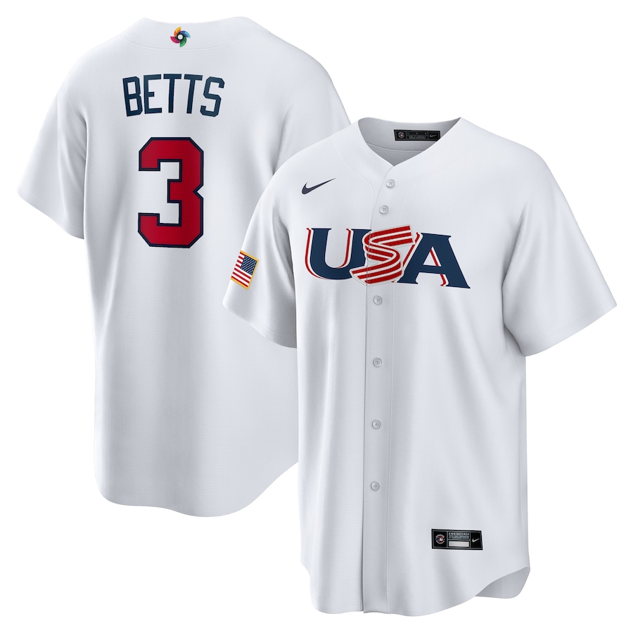Mookie Betts USA Baseball Nike 2023 World Baseball Classic Replica Player Jersey - White
