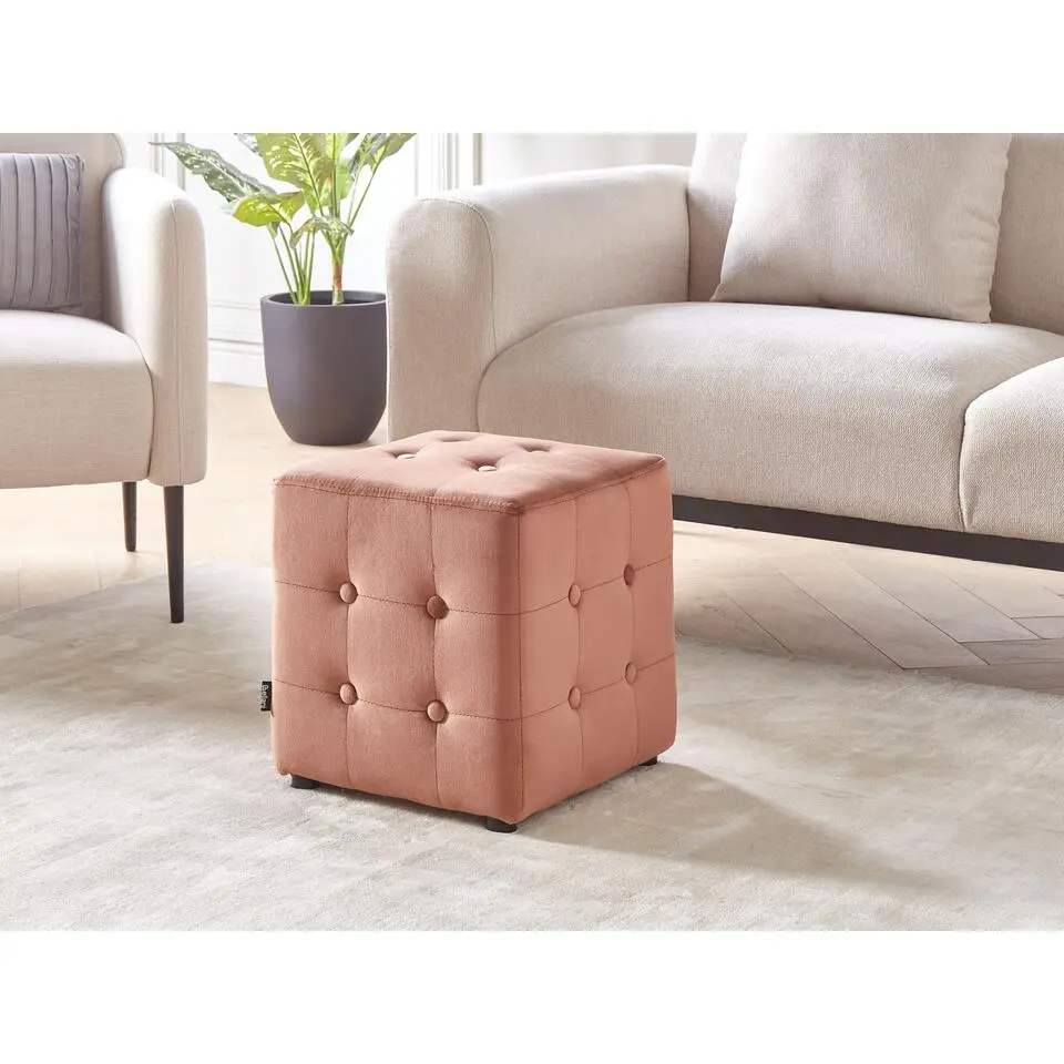 WISCONSIN - Poef - Roze - Stof