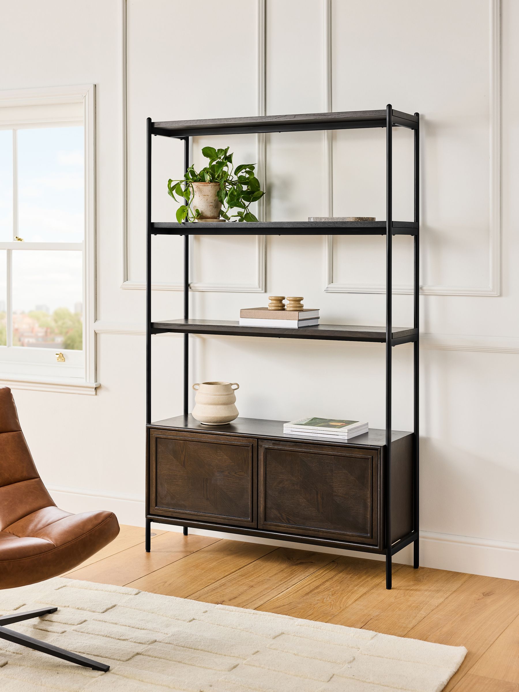 Jasper Conran London Dark Oak Aden Shelving Unit