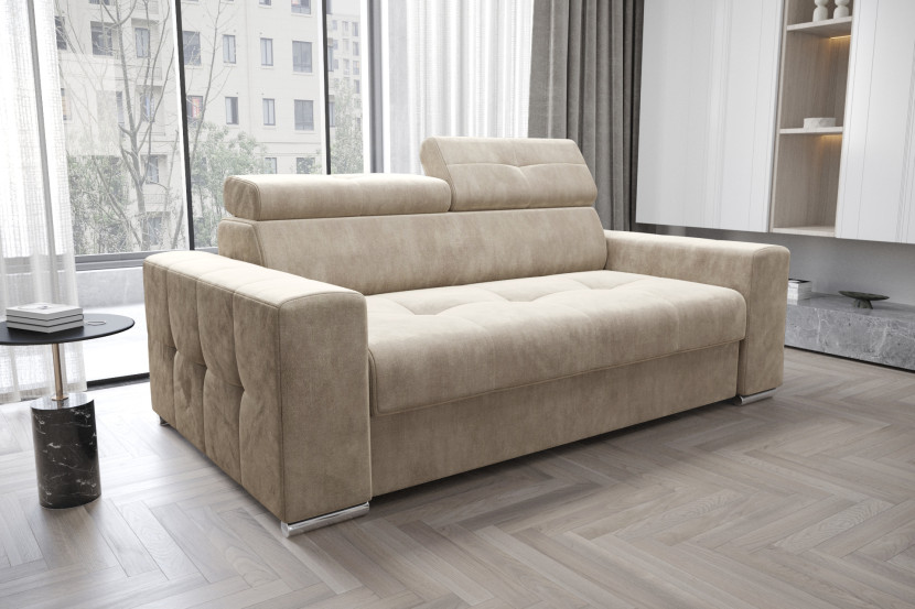 Sofa dwuosobowa Margo II 195 bez funkcji spania regulowane zagłówki tkanina