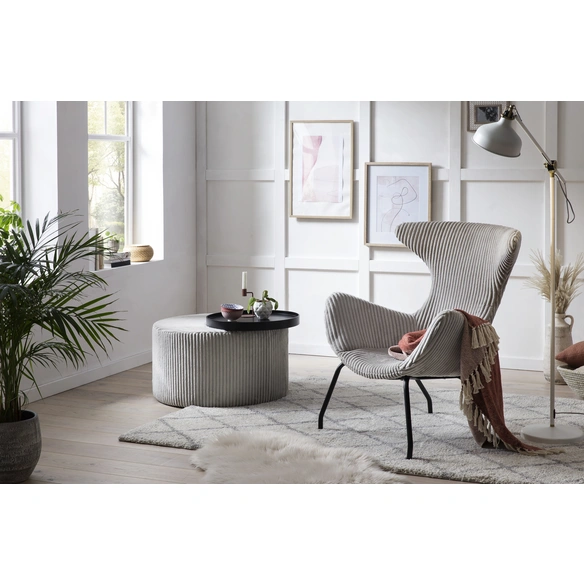 Relaxsessel, Höhe: 96 cm, grau/schwarz