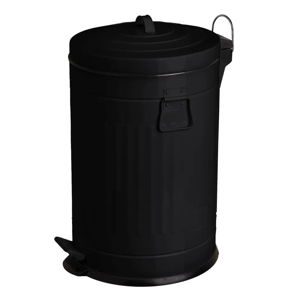 Kosz na śmieci Retro 20 L czarny matowy metalowy
